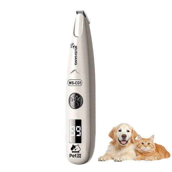 OADUKQ Pet Hair Trimmer, Rechargeable Electric Grooming with LED, Safe and Quiet Cat and Dog Paw Grooming, White, 6.38 X 1.26 in