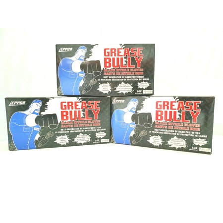 

Grease Bully Nitrile Gloves - 6MIL - Powder & Latex Free - 300 Count - 3 Boxes (Black Extra Large)