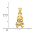 thumbnail image 4 of FB Jewels 14K Yellow Gold Skull and Cross Bones Pendant, 4 of 4