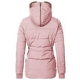 thumbnail image 3 of Dellytop Women's Padded Hooded Zipper Coat Wadded Jacket Plus Size, 3 of 4