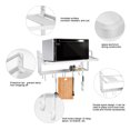 thumbnail image 4 of Microwave Rack Shelf, Wall Mounted Space Aluminum Double Layers Hanging Microwave Oven Rack Stand With 10 Hooks, Kitchen Storage Shelf Organizer Microwave Bracket Oven Rack Stand, 4 of 8