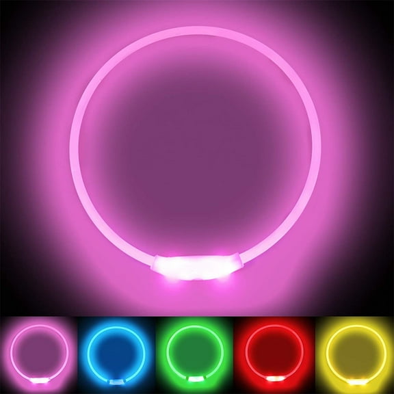 Shldybc Pet Collar Led Dog Flashing Light-Up Collar for Small Medium and Large Dogs