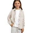 thumbnail image 3 of Mercatoo Teen Boys Girls Corduroy Long Sleeve Shirt with Pockets Kids Casual Button Down Jacket Youth Lightweight Lapel Shacket, 3 of 9