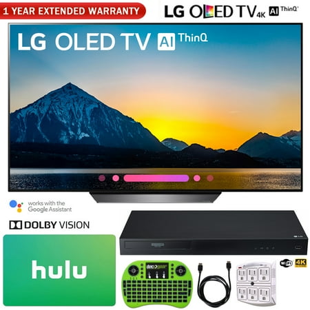 LG OLED65B8PUA 65" Class B8 OLED 4K HDR AI Smart TV (2018) + LG UBK90 Streaming 4k Ultra-HD Blu-Ray Player w/ Dolby Vision + Hulu $100 Gift Card + More