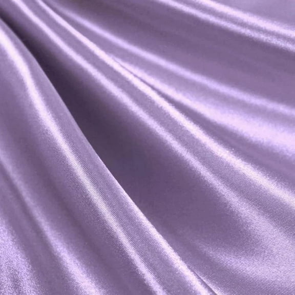 Shiny Pastel Colors Satin Stretch Medium-Heavy Weight on Polyester Spandex Fabric (Lavender)