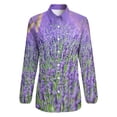 thumbnail image 4 of Fields of Lavender Loose Blouse Nature Purple Flowers Simple Oversized Blouses Womens Long Sleeve Trendy Shirt Spring Print Tops, 4 of 7