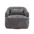 thumbnail image 2 of Swivel Barrel Chair, Comfy Round Accent Sofa Chair for Living Room, 360 Degree Swivel Barrel Club Chair, Leisure Arm Chair for Nursery, Hotel, Bedroom, Office, Lounge (Gray), 2 of 5
