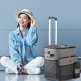 thumbnail image 4 of TFixol Portable Insulated Cooler Bag with Wheels, Large Capacity Outdoor Picnic Tote, Food Delivery Thermal Box, Navy Blue, 35L, Oxford Cloth & PEVA Material, 4 of 6