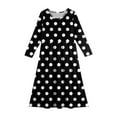 thumbnail image 4 of Inglocry Girls Maxi Dress Casual Holiday Long Dresses with Pockets Round Neck Cute Dresses For Teens 5-14 Black 7-8Y, 4 of 4