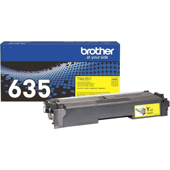 Brother Genuine TN635Y Standard Yield Yellow Toner Cartridge