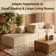 thumbnail image 3 of Sofa Couches, Lofka 105" L Shaped Sectional for Living Room, No Assembly Boneless Deep Seat, Beige Corduroy, 3 of 10