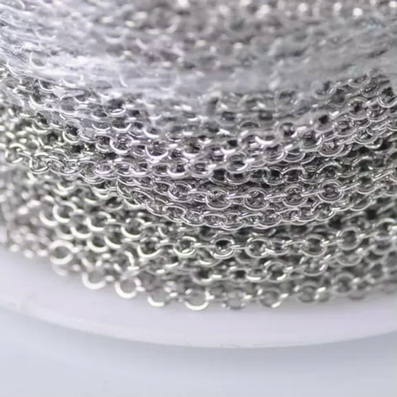 U8MO 5m Gold/Sliver/Bronze Iron Metal Chain for Jewelry Making 32x 4x3 5x4 8x6mm-Platinum-4x3mm-5 meters