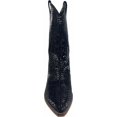 thumbnail image 4 of ARiderGirl Miracle Women's Western Cowboy boots Crystal Rhinestone Embellished Stacked Leather Heel with Stitched Welt Snip Pointed Toe Mid Calf Boots, 4 of 5