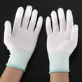 thumbnail image 3 of 1 Pair ESD PC Computer Working Anti-skid Anti Skid Anti-static White Gloves New,1 Pair Anti static gloves,Green edge, white, 3 of 8