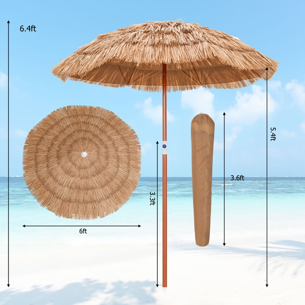 Aimee Lii 6 Feet Thatched Patio Umbrella with Tilt Design and Carrying Bag, Sunbrella Patio Umbrellas Aimee Lii 6 Feet Thatched Patio Umbrella with Tilt Design and Carrying Bag, Sunbrella Patio Umbrellas