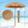 thumbnail image 4 of YYAo Large Sun Umbrella, Umbrella Canopy, 6 Feet Thatched Patio Umbrella with Tilt Design and Carrying Bag, 4 of 7