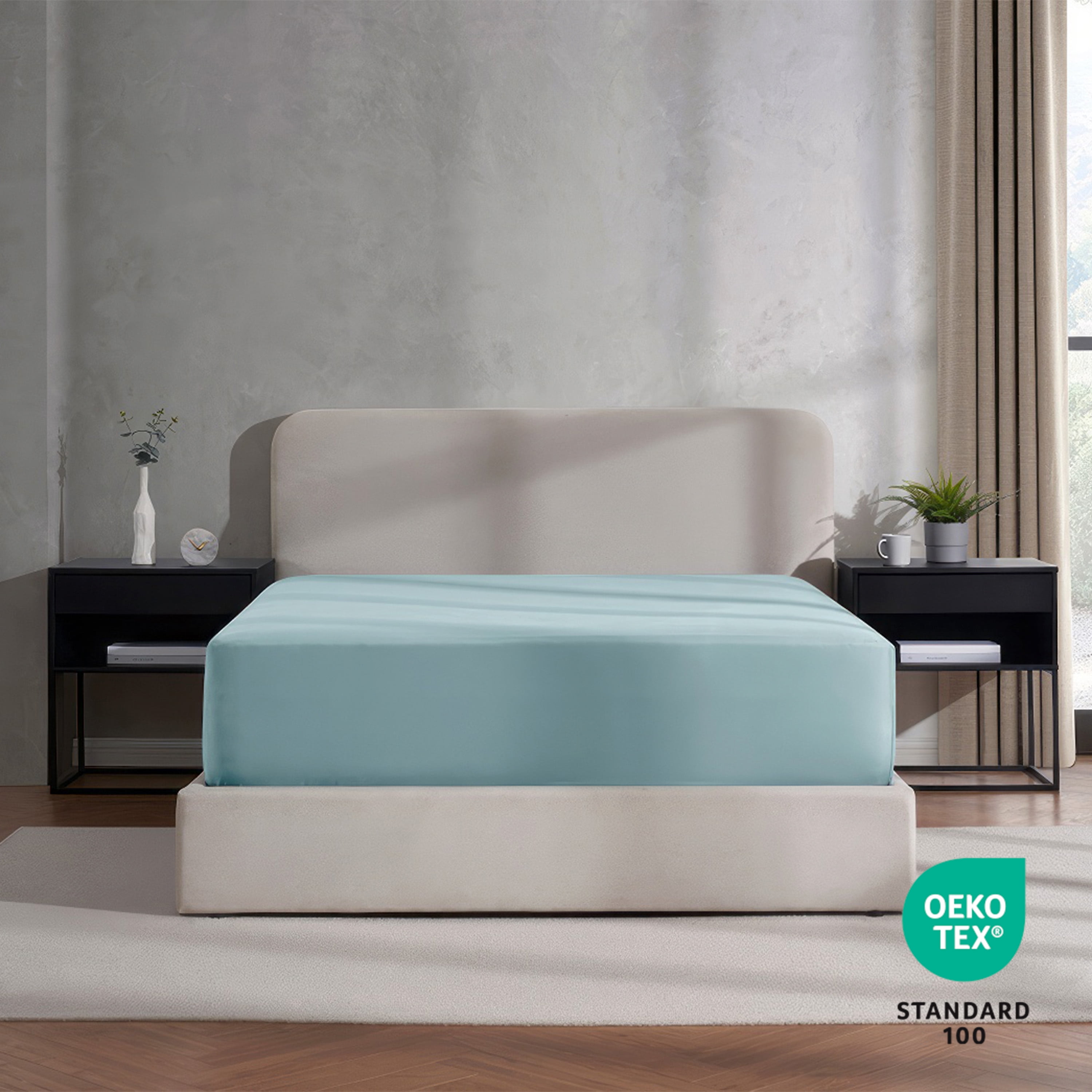 Lammaloe 2 Pack Extra Deep Pocket Full Size Fitted Sheet Only, Fits 18" to 24" Mattress, Soft Microfiber Fitted Bed Sheet, Aqua