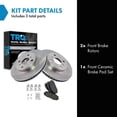 thumbnail image 2 of Juego de pastillas de freno y rotor TRQ Ceramic Ventiled para Scion iQ, 2 of 8
