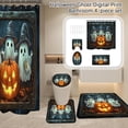 thumbnail image 5 of Halloween Bathroom Set, Bathroom Decor Set, Halloween Shower Curtain Set, Fall Decorations for Bathroom, Waterproof Shower Curtain with Digital Ghost and Jack-O-Lantern Print,, 5 of 6