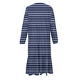 thumbnail image 4 of CYRBOKO Long Sleeve Dresses for Girls, Casual A-line Striped Loungewear Mid-Length Dresses Navy Size 4-5T, 4 of 6