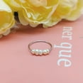 thumbnail image 5 of Women's freshwater pearl ring, delicate and simple 316L stainless steel gold stacked personalised wedding finger pearl ring, women's holiday gift, 5 of 7