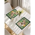 thumbnail image 5 of St Patricks Day Placemats Set of 12, Watercolor Dogs Green Shamrock Wood Grain Placemats for Dining Table, Place Mats for Kitchen Tabletop, Waterproof Wipeable Dining Table Mats Set, 5 of 9