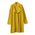 thumbnail image 4 of Lovskoo 2024 Long Cardigans for Women Trendy Solid Color Long Sleeve Lapel Knit Sweater Cardigan Coat Yellow, 4 of 8