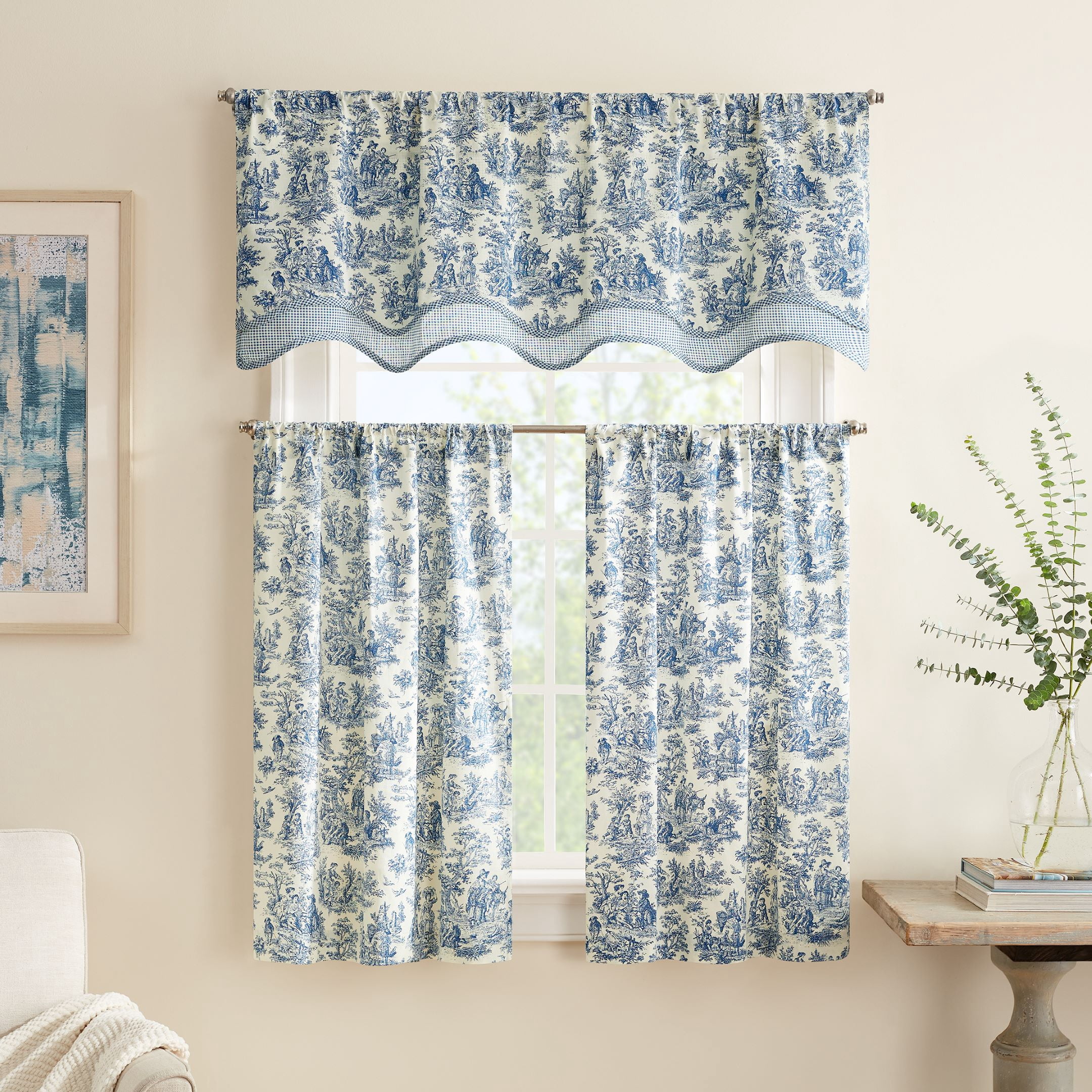 Waverly Charmed Life Wave Valance, 52"x18", Cornflower