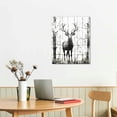 thumbnail image 3 of PIKWEEK Rustic Nature Deer Wall Decor Nordic Forest Animal Deer Pictures Wall Art Abstract Canvas Print Elk Painting Framed Modern Home Artwork Decorations For Bathroom Bedroom Office, 3 of 5