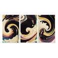 thumbnail image 2 of Designart "Swirl in Purple, Gold, and Blue I" Modern Wall Art Set Of 3 - Abstract Spirals Purple Canvas Set For Living Room Decor, 2 of 6
