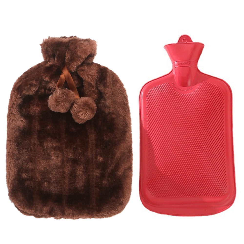Hot Water Bottle Rubber with Soft Cover 2L Hot Water Bag for Cramps
