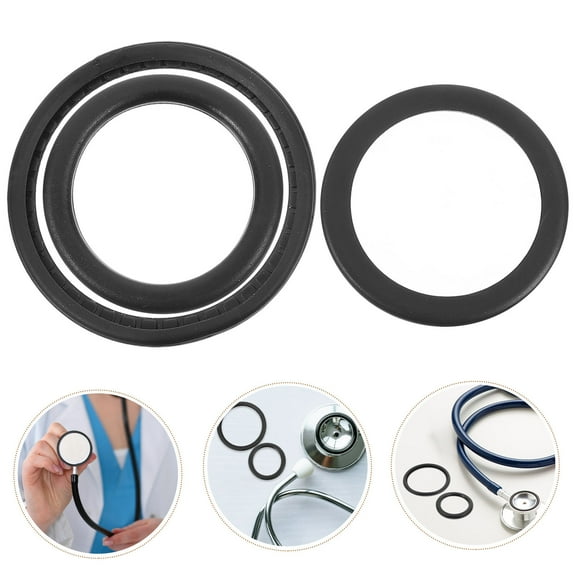 IBASETOY Stethoscope Replacement Parts 1 Set Black PE for Adults with Enhanced Functionality