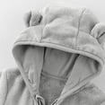thumbnail image 5 of mgoYE Baby Newborn Baby Bear Outfit With Fold-Over Mittens Footies Thin Fleece Romper Hooded Jumpsuit Winter Coat Girls Boys(Grey,3-6 Months), 5 of 9