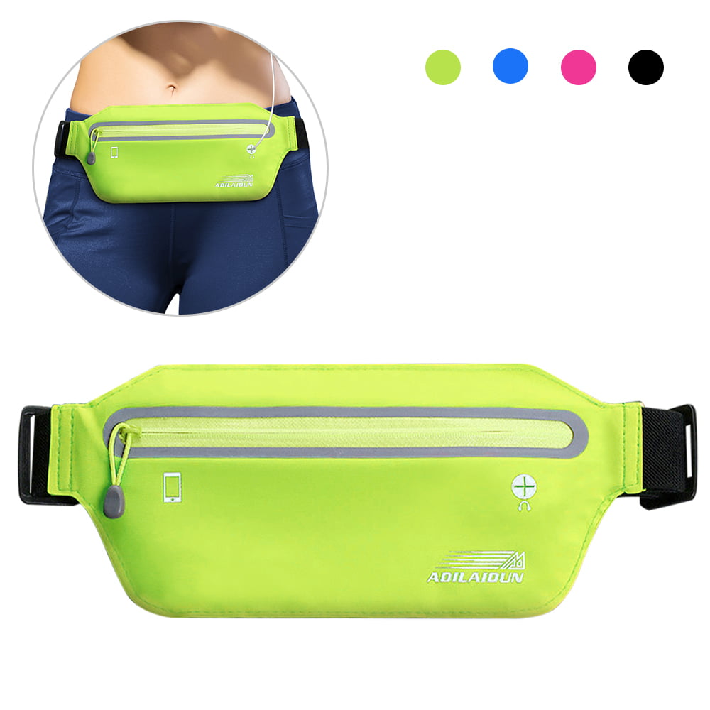 JUNSTAR Large Fanny Pack with 3-Zipper Pockets Adjustable Waist Bag for Women Men Sports Workout Traveling Running Casual Carrying of Phones Black Color