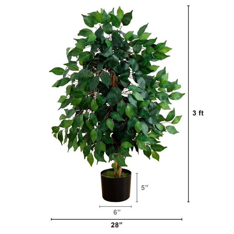 Nearly Natural 3' Ficus Artificial Tree - Walmart.com