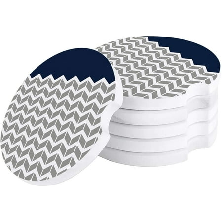

FMSHPON Geometric Abstract Herringbone Pattern Set of 4 Car Coaster for Drinks Absorbent Ceramic Stone Coasters Cup Mat with Cork Base for Home Kitchen Room Coffee Table Bar Decor