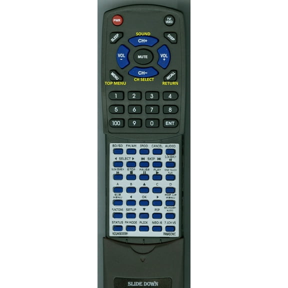 Replacement Remote for PANASONIC RTN2QAKB000061, N2QAKB000061, SCBT100