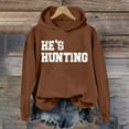 thumbnail image 2 of Womens Sweatshirt Hoodies Long Sleeve Lightweight Pullover for Women Unisex Hoodie Brown Hooded Sweatshirt Winter Tops Street Style Clothes, 2 of 3