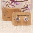 thumbnail image 3 of 100PC multi flower pattern small earring paper package card DIY handmad elegant stud earring card white kraft paper jewelry card pinkfl, 3 of 6