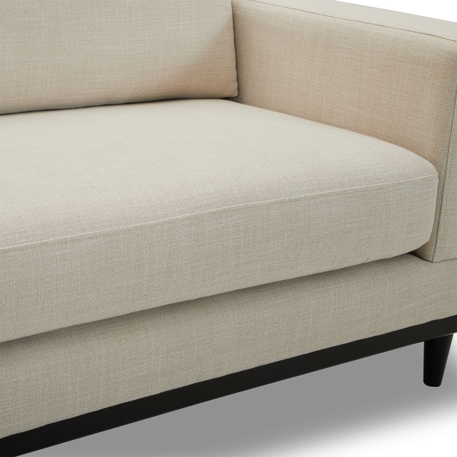 Better Homes & Gardens Springwood Wood Frame 83.46" Couch, Cream Linen, Black Woodbase Finish