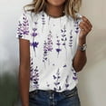 thumbnail image 2 of Pompotops Femmes Surdimensionné Été Décontracté Manches Courtes Col Rond Imprimé Manches Hauts Blouse Ample, 2 of 5