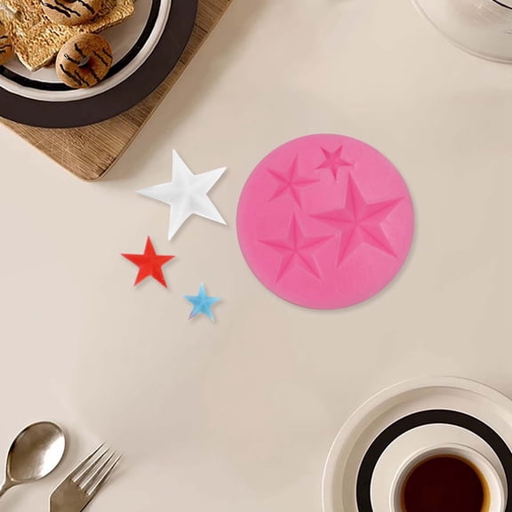 Star Silicone Baking Mold, Independence Day 4th of July Food Grade Non-Stick Mold for Chocolate Candy Cake Ice, 3.5 Inch