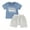 Blue, variant on Bagilaanoe 2pcs Toddler Baby Boy Shorts Set Short Sleeve Letter Print T Shirt Tops + Shorts 6M 12M 18M 24M 3T Kids Casual Summer Clothes