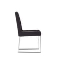 thumbnail image 3 of Ien 25 Inch Dining Chair Set of 2, Armless, Brown Faux Leather, Chrome, 3 of 6
