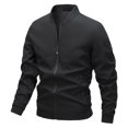 thumbnail image 4 of Baseball Jackets for Men 2025 Lightweight Casual Stand Collar Zip Up Jacket with Pockets Outerwear Coat, 4 of 5