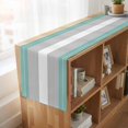 thumbnail image 6 of Turquoise Grey Stripe Table Runner, Modern Art Horizontal Striped Washable Cotton Linen Table Runners 108 Inches Long, Dresser Scarf Runner for Dining/Living Room/Kitchen/Square Tables 13''x108'', 6 of 9