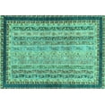 thumbnail image 1 of Ahgly Company Indoor Rectangle Oriental Turquoise Blue Modern Area Rugs, 6' x 9', 1 of 4
