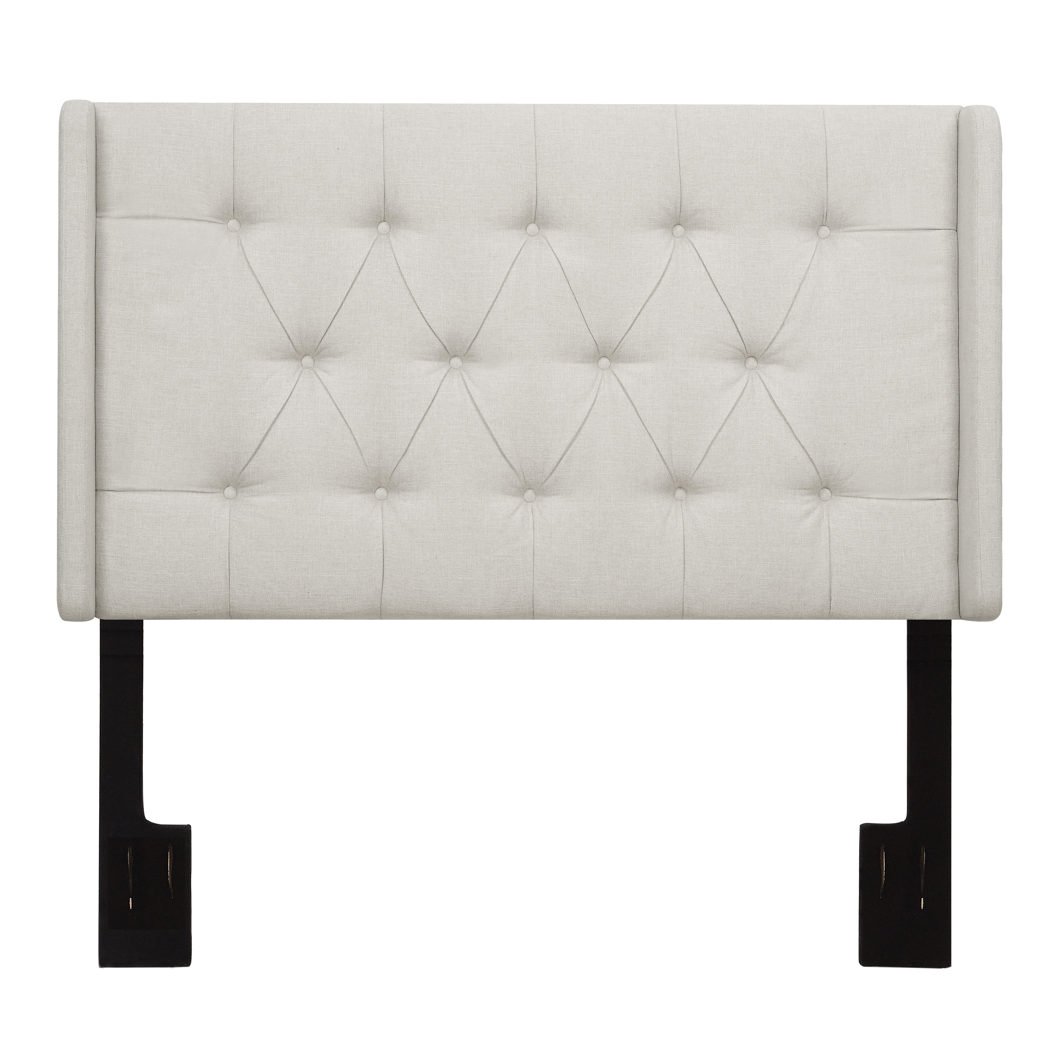 HomeFare Shelter Button Tufted Full / Queen Headboard in Linen White