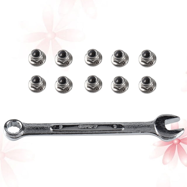 UPOUART 10pcs Stainless Steel Lock Nut Set with Nylon Insert for Automobile and Construction Machinery