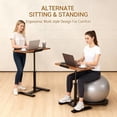 thumbnail image 2 of Height Adjustable Overbed Bedside Table with Wheels, Split Top Tilt Bedside Table, Mobile Laptop Computer Standing Desk Cart with Tray for Hospital Home Use Walnut, 2 of 9